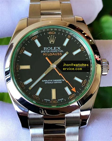 rolex milgauss green replica|rolex milgauss 116400 white.